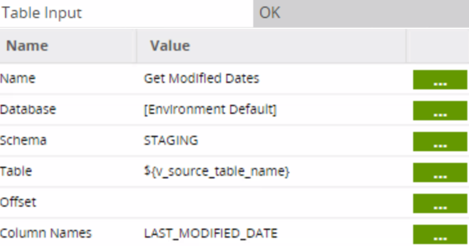 table input in Matillion