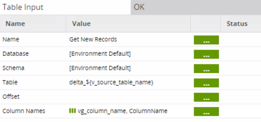 table input in Matillion