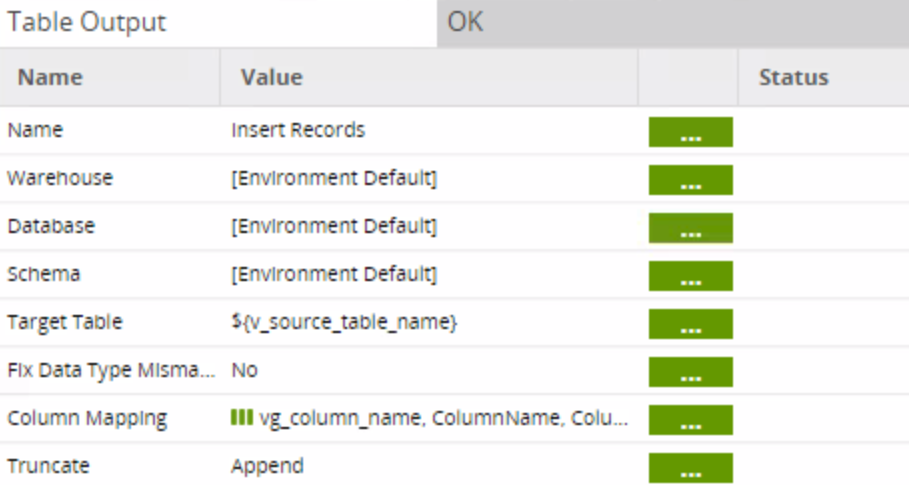table output in Matillion