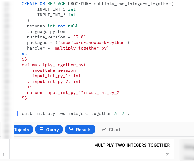 Code in Snowflake