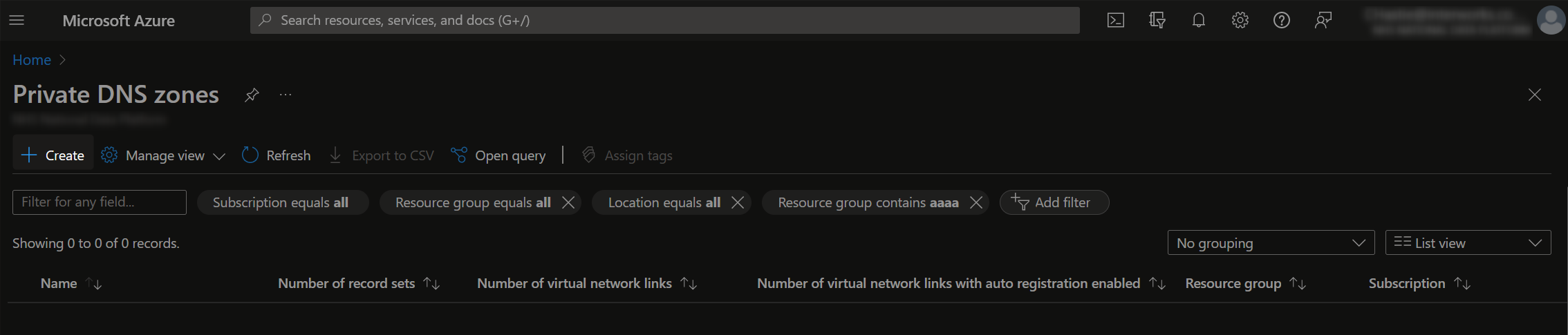 Azure private DNS zone