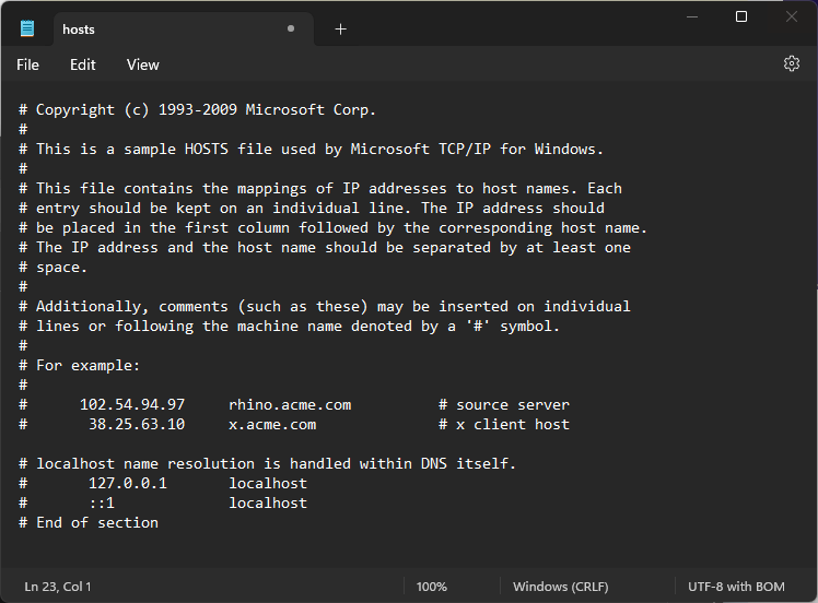 hosts Notepad