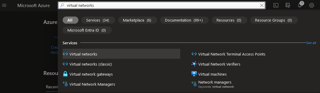 Create a virtual network in Azure