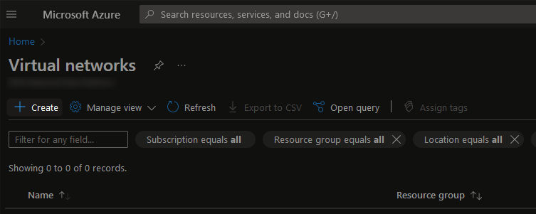 Create a virtual network in Azure